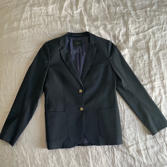 Aritiza Wool Blazer Navy Blue Size 6 - Picture 1 of 11